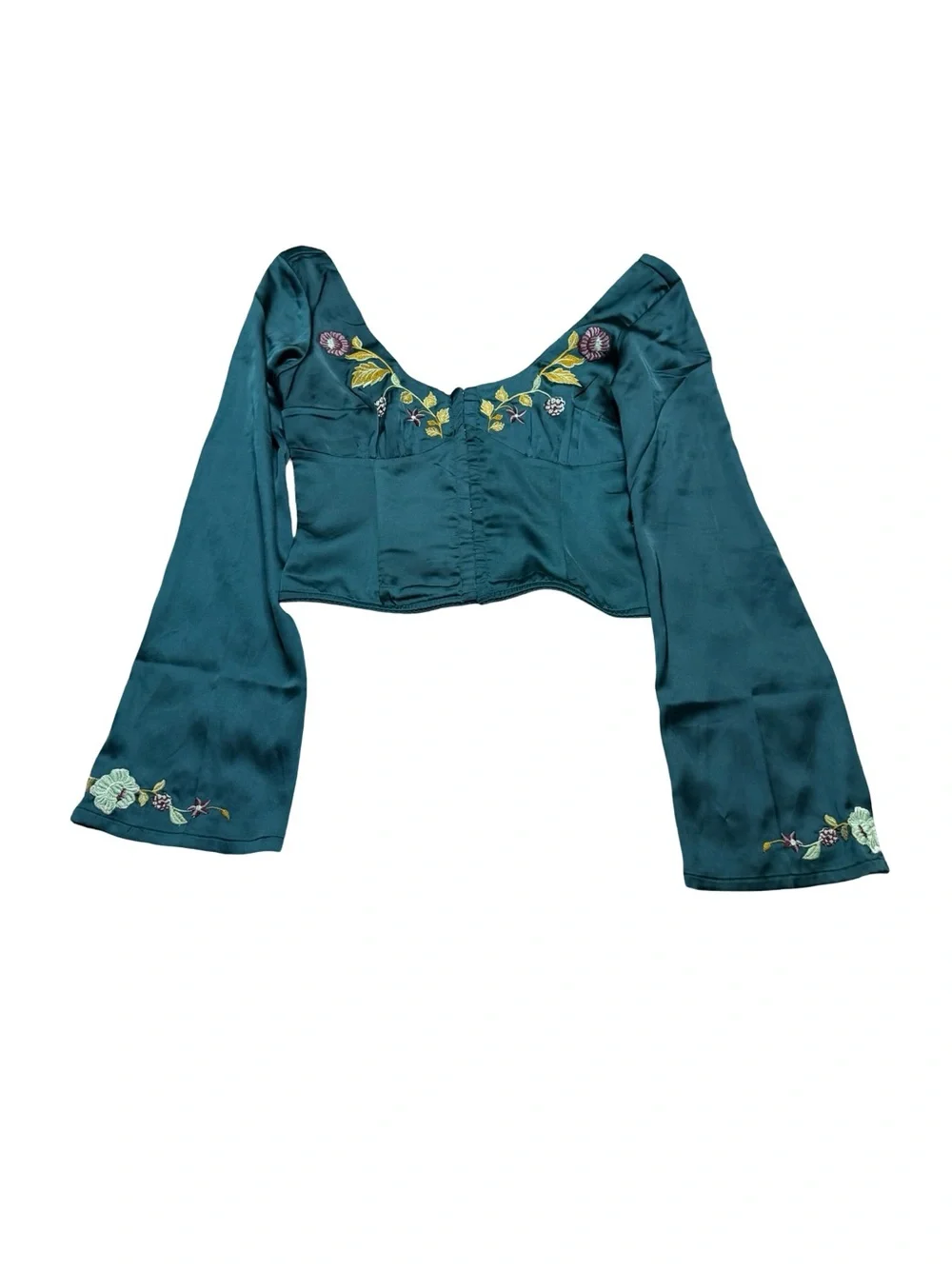 ✨🌲 Free‎ People Autumn Bloom Midi Skirt Set XS Embroidered Forest Green 🌲✨